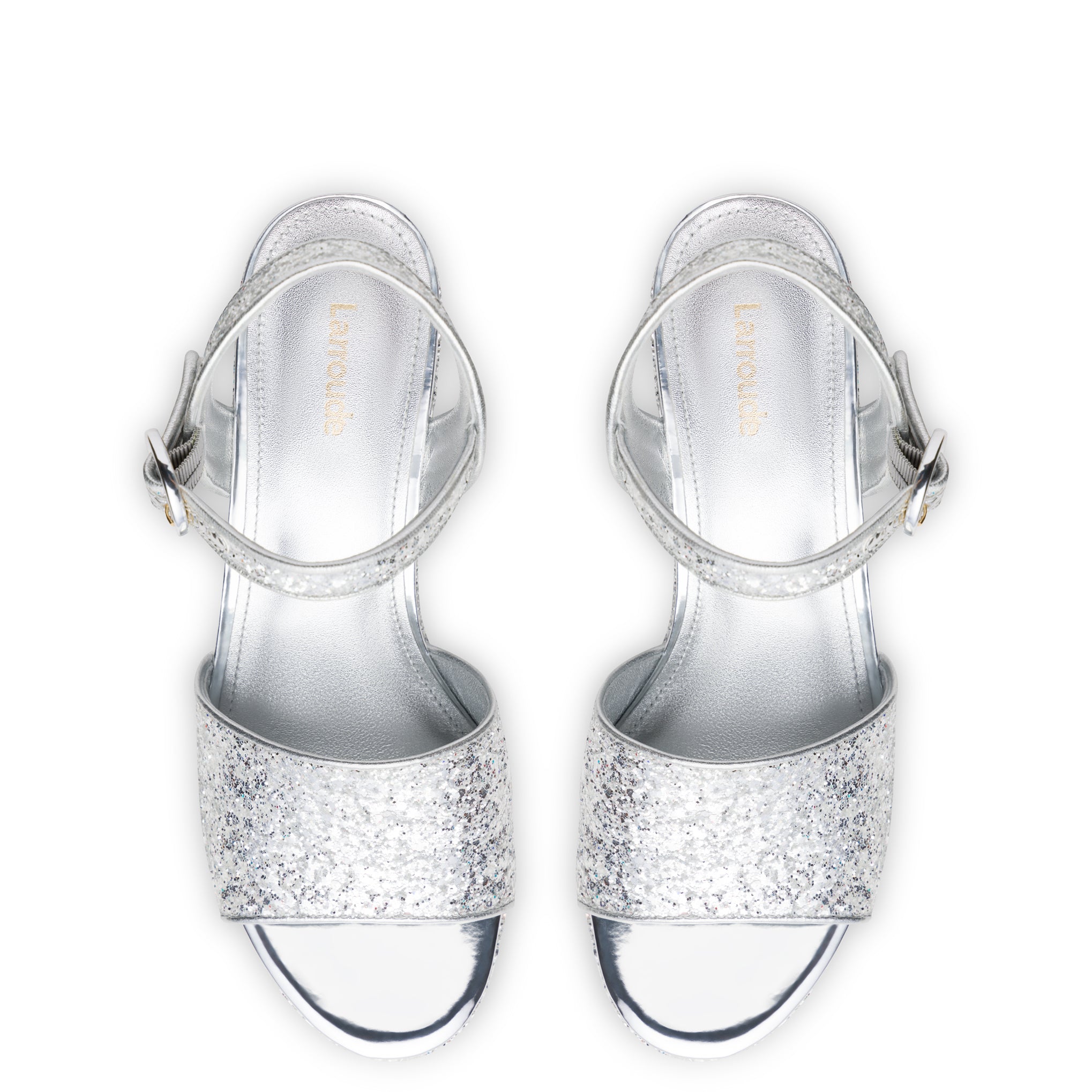 Miso Platform Strap Sandal In Silver Glitter