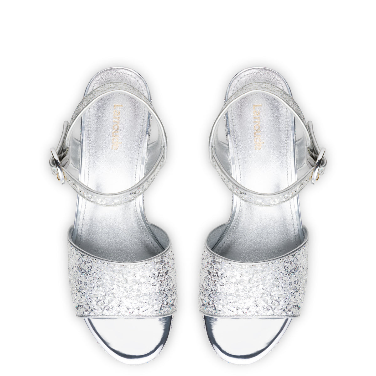 Miso Platform Strap Sandal In Silver Glitter