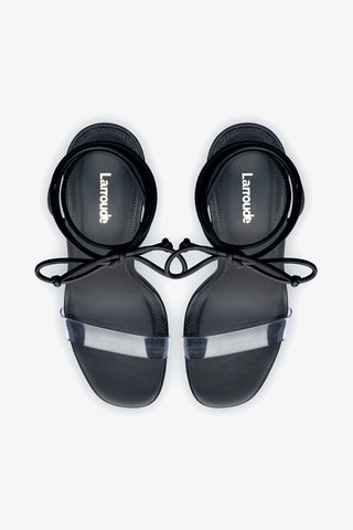 Gloria Sandal In Black Leather and Vinyl