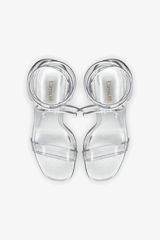 Gloria Sandal In Silver Metallic Leather and Vinyl