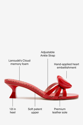 Amore Mule In Scarlet Patent Leather Sandal Larroudé