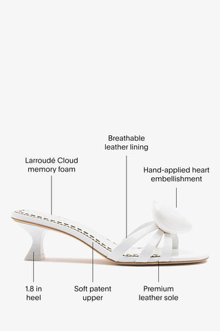 Amore Mule White Patent Leather Mule Larroudé