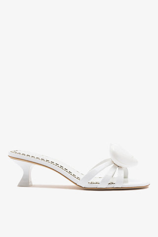 Amore Mule White Patent Leather Mule Larroudé