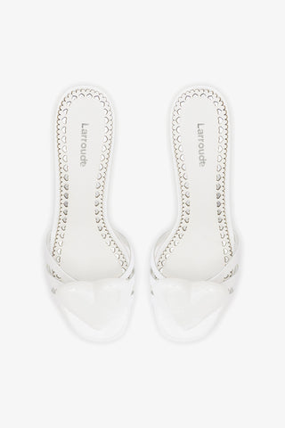 Amore Mule White Patent Leather Mule Larroudé