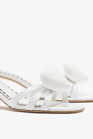 Amore Mule White Patent Leather Mule Larroudé