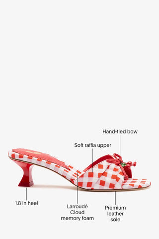 Bardot Mule Scarlet Printed Raffia