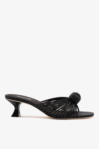Valerie Mule Black Satin Mule Larroudé