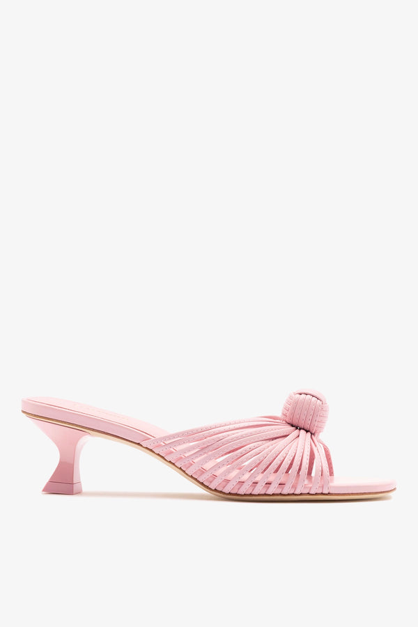 Pink Leather Low Heel Mule Valerie – Larroude Pink Leather Low Heel Mule Valerie – Larroude