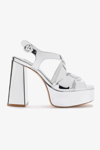 Bee Sandal In Silver Specchio