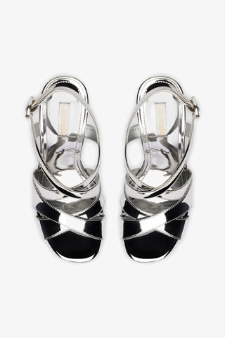 Bee Sandal In Silver Specchio