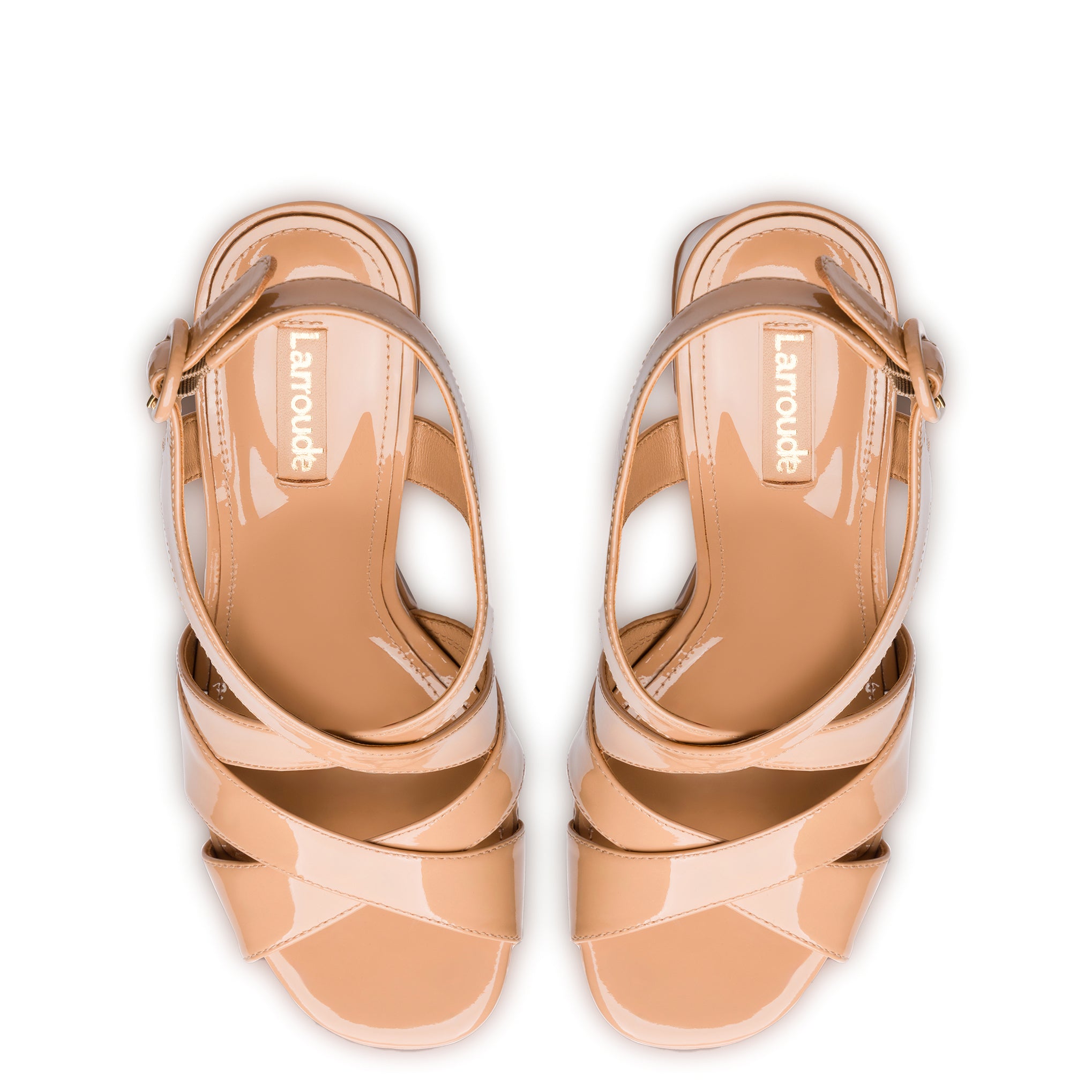 Bee Sandal In Tan Patent Leather