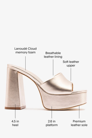 Dolly Mule Champagne Leather Mule Larroudé