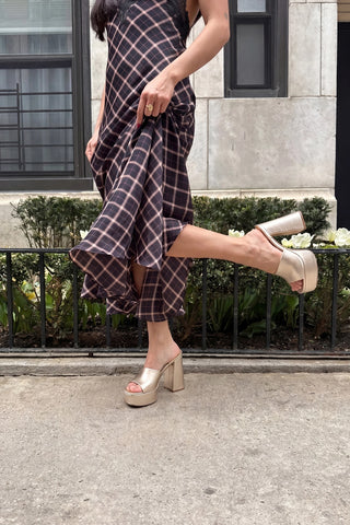 Dolly Mule Champagne Leather Mule Larroudé