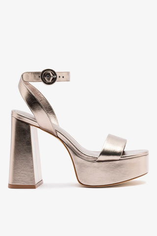 Dolly Platform Sandal Dusky Gold Leather Sandal Larroudé