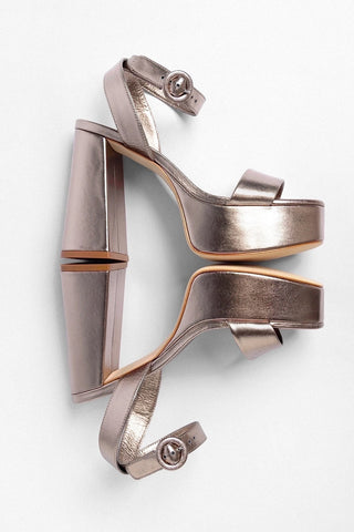 Dolly Platform Sandal Dusky Gold Leather Sandal Larroudé