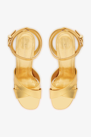 Dolly X Platform Sandal In Gold Specchio
