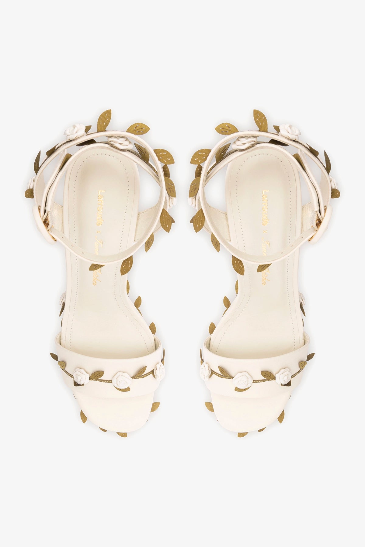 Lala Off White Leather High Heel Platform Sandal Dolly Cake&Lace – Larroude