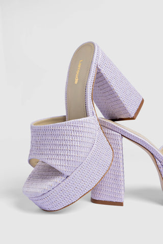 Dolly Mule Lilac Raffia Mule Larroudé