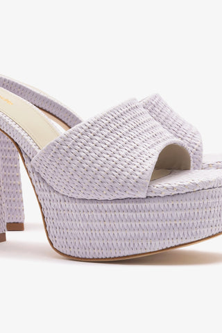 Dolly Mule Lilac Raffia Mule Larroudé