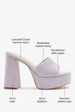 Dolly Mule Lilac Raffia Mule Larroudé