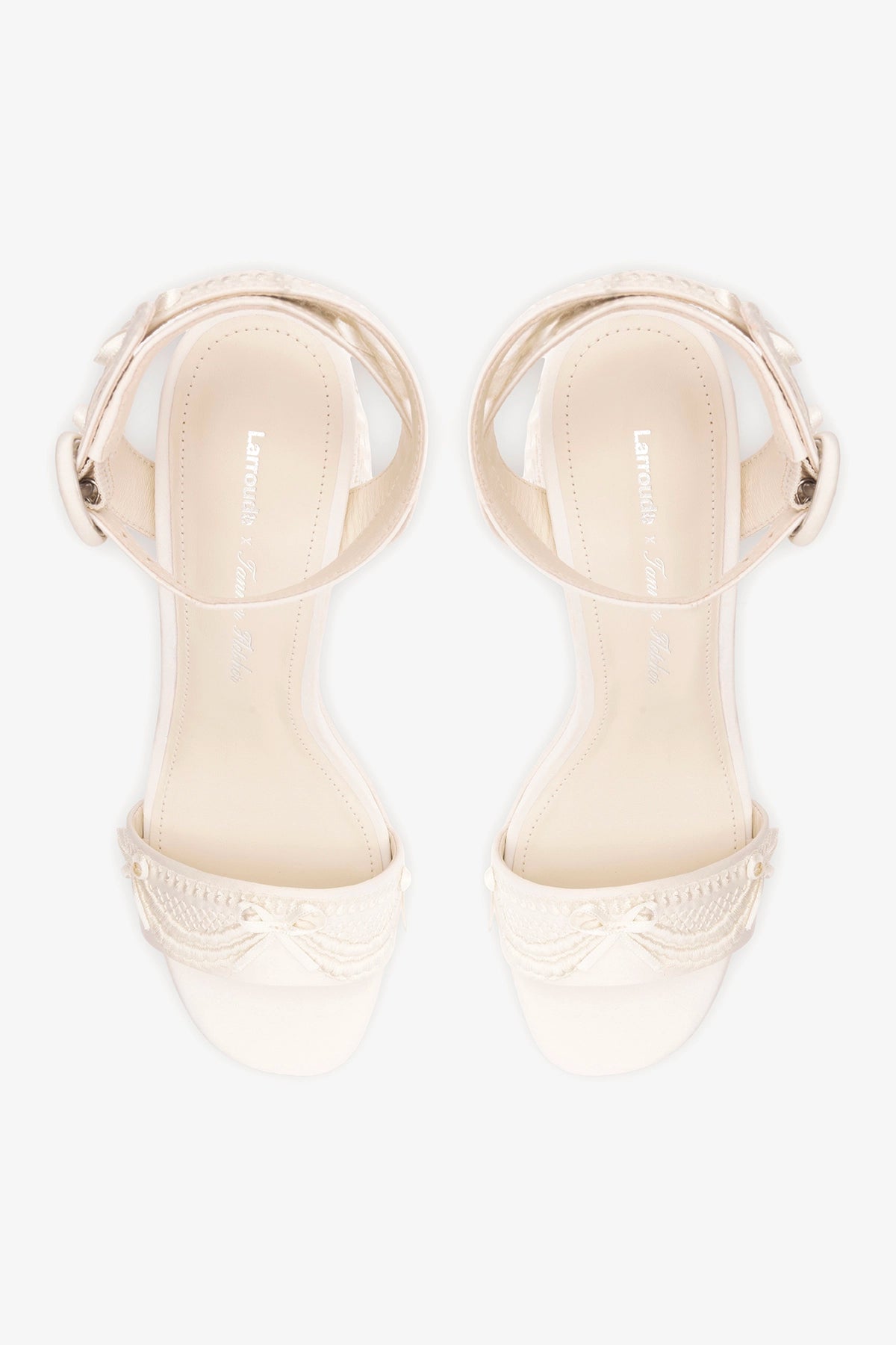 White Satin High Heel Platform Sandal Dolly Cake&Lace – Larroude