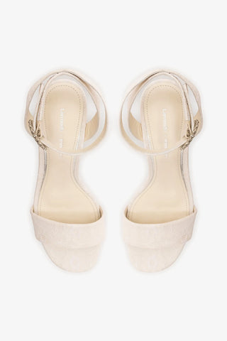 Larroudé x Markarian: Dolly Platform Sandal White Lace Sandal Larroudé x Markarian