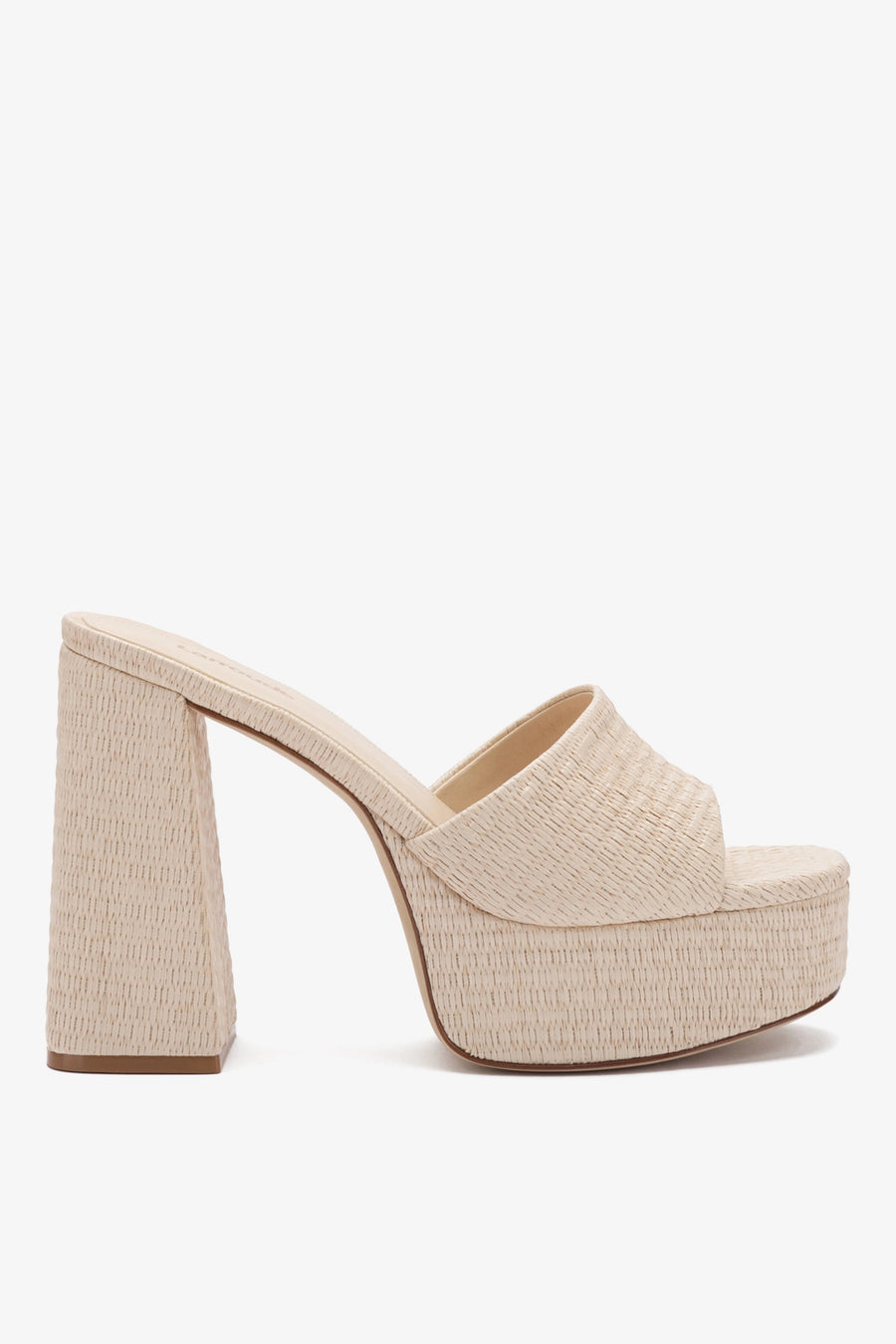 Dolly Mule In Natural Raffia Sandal Larroudé 5 Cream