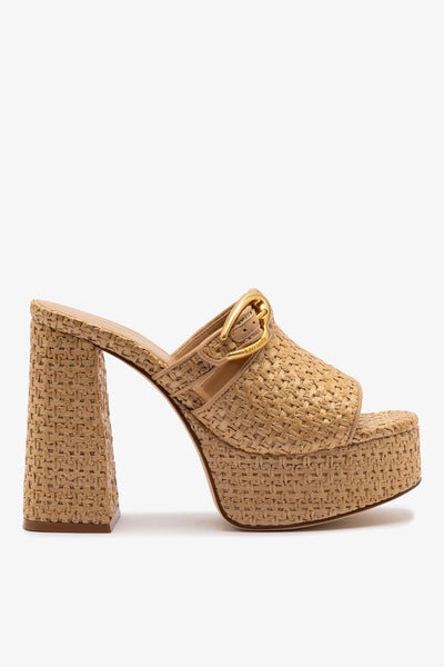Dolly Verona Mule In Natural Raffia – Larroude