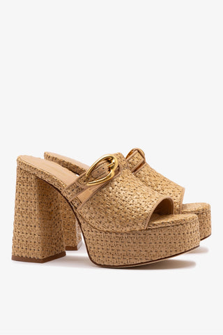 Dolly Verona Mule In Natural Raffia