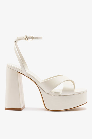Dolly X Platform Sandal In Pearl Leather
