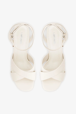 Dolly X Platform Sandal In Pearl Leather Womens - Shoes - Platforms Larroudé