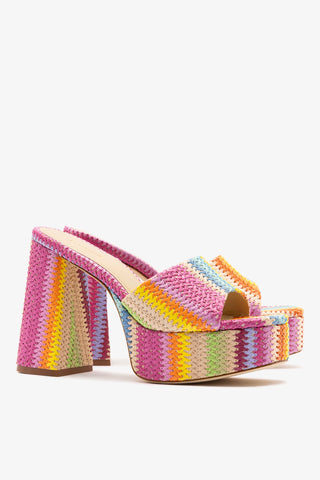 Dolly Mule Rainbow Raffia Mule Larroudé