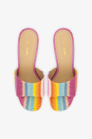 Dolly Mule Rainbow Raffia Mule Larroudé