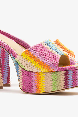 Dolly Mule Rainbow Raffia Mule Larroudé