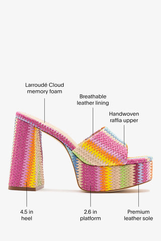 Dolly Mule Rainbow Raffia Mule Larroudé
