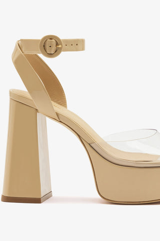 Dolly Clear Sandal Sand Patent Leather Sandal Larroudé