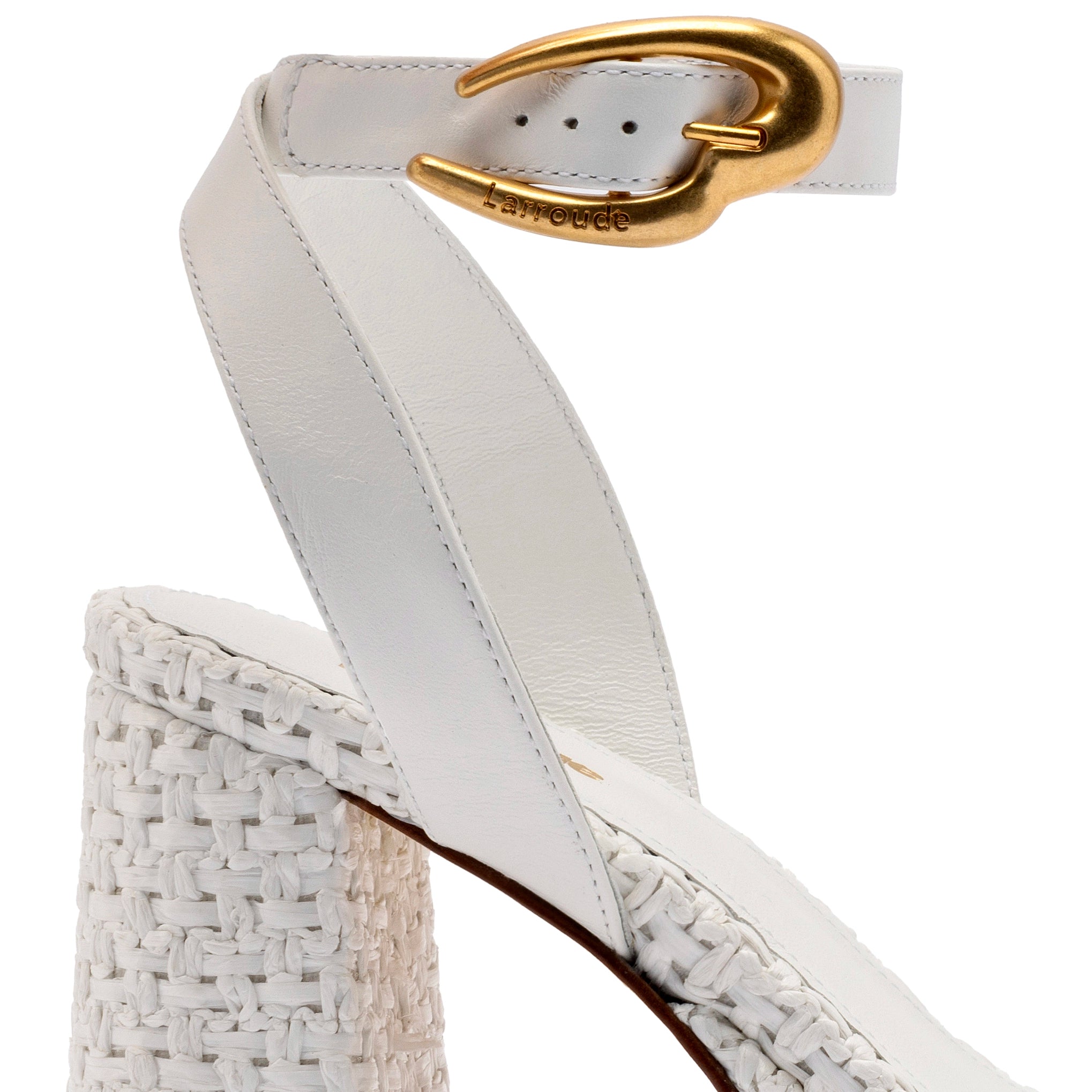 Dolly Verona Sandal In White Leather and White Raffia