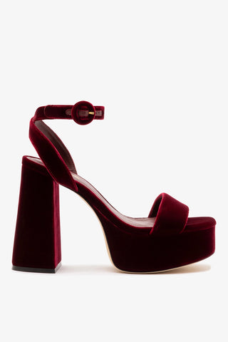 Dolly Sandal In Wine Velvet