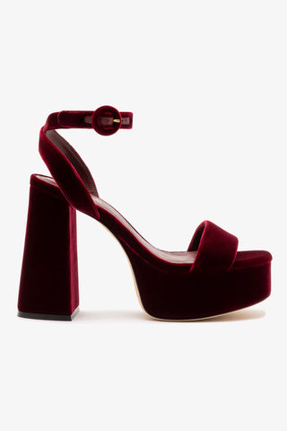 Dolly Sandal In Wine Velvet