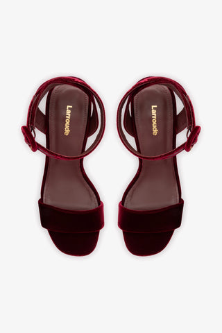 Dolly Sandal In Wine Velvet
