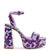 Larroudé x Jonathan Cohen: Dolly Sandal In Purple Poppy Print Saffiano Patent Leather