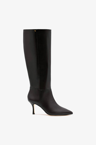 Kate Mid Boot In Black Leather Boot Larroudé