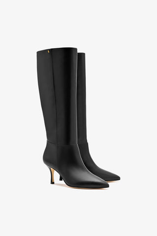 Kate Mid Boot In Black Leather Boot Larroudé