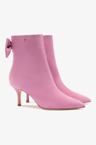 Larroudé for LoveShackFancy Bootie In Grape Ice Cream Suede