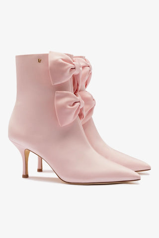 Larroudé for LoveShackFancy Bootie In Light Rose Satin