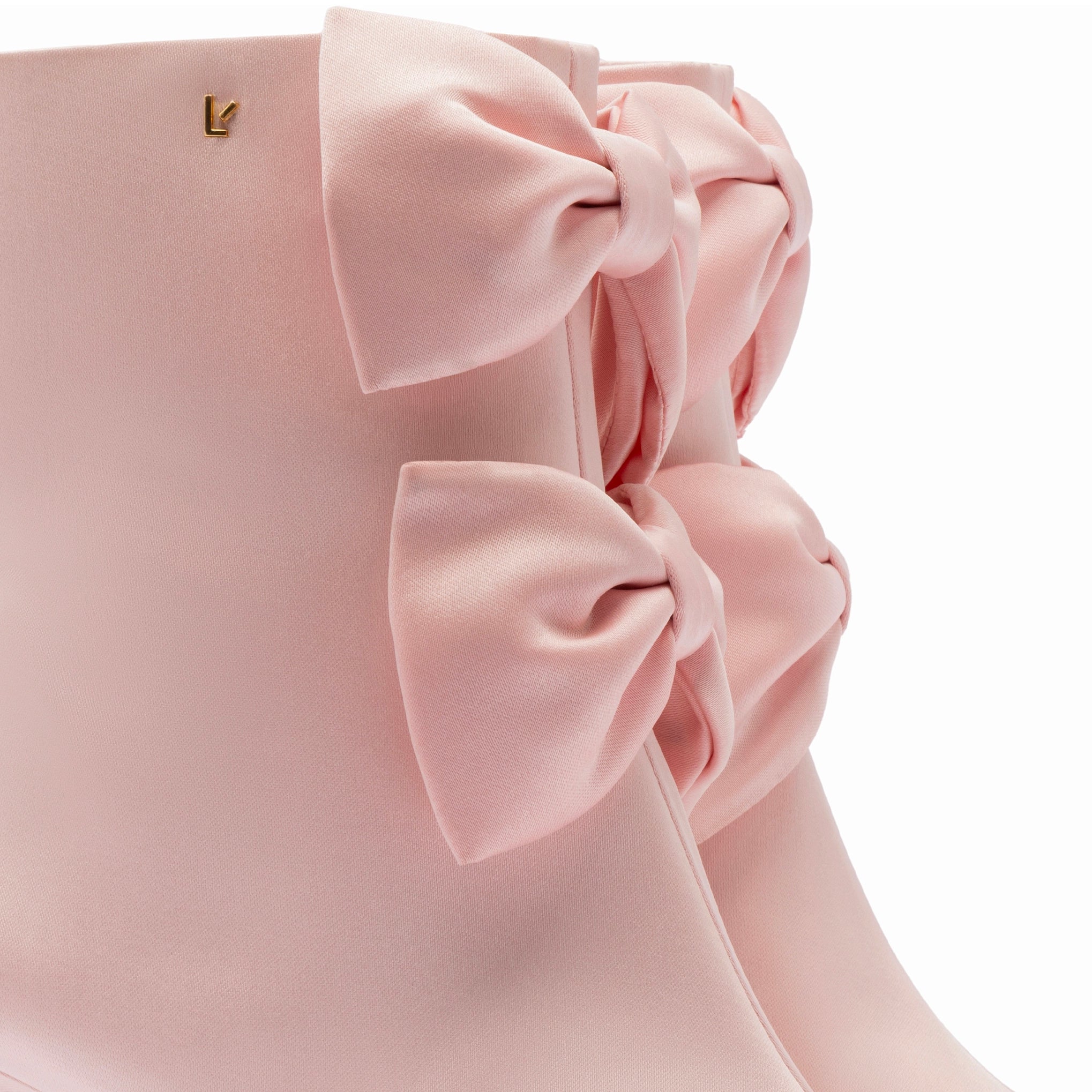 Larroudé for LoveShackFancy Bootie In Light Rose Satin