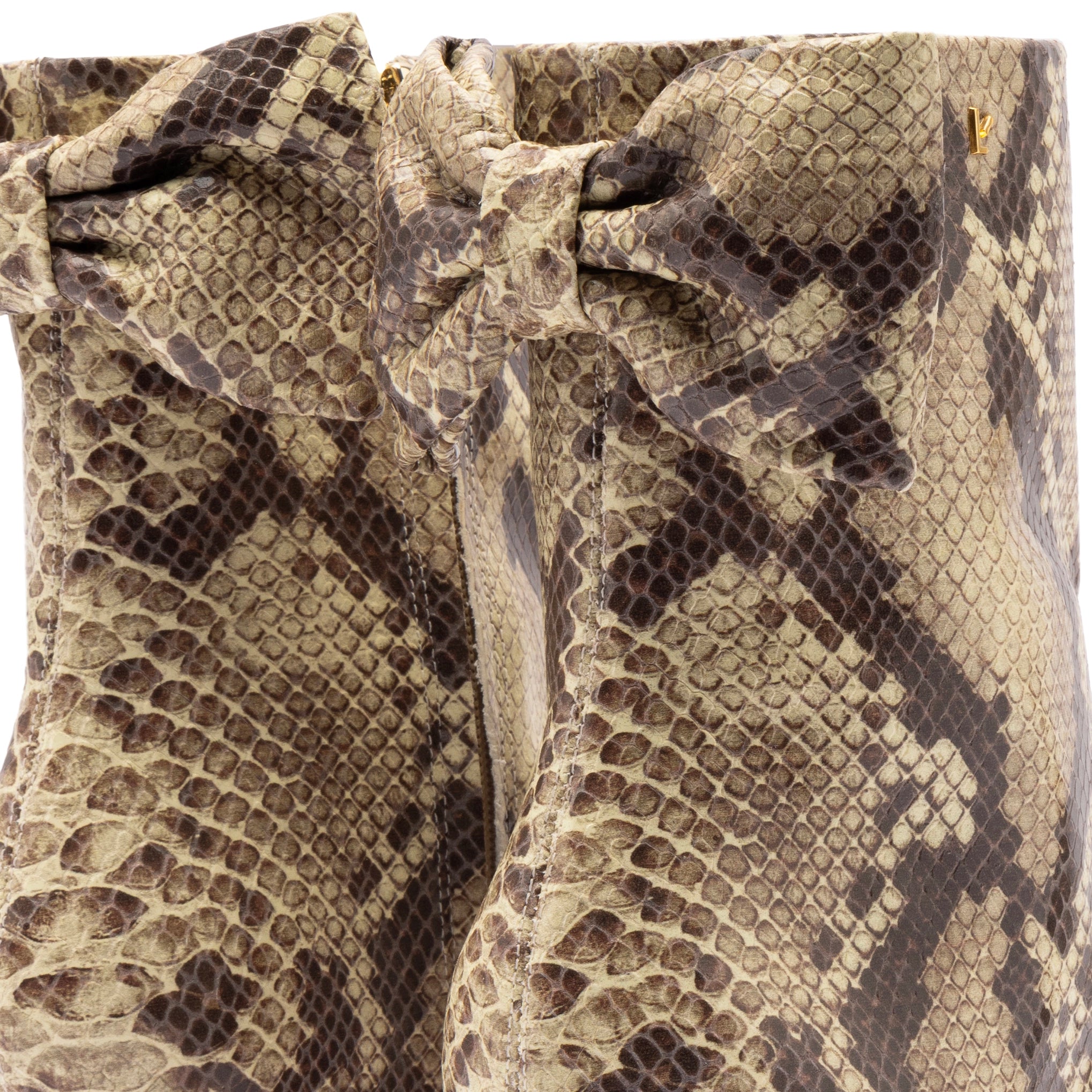 Larroudé for LoveShackFancy Bootie In Snake Print Leather