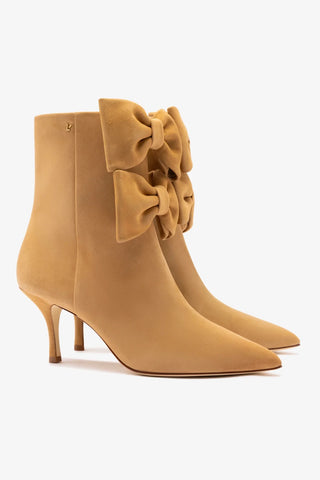 Larroudé for LoveShackFancy Bootie In Peanut Suede