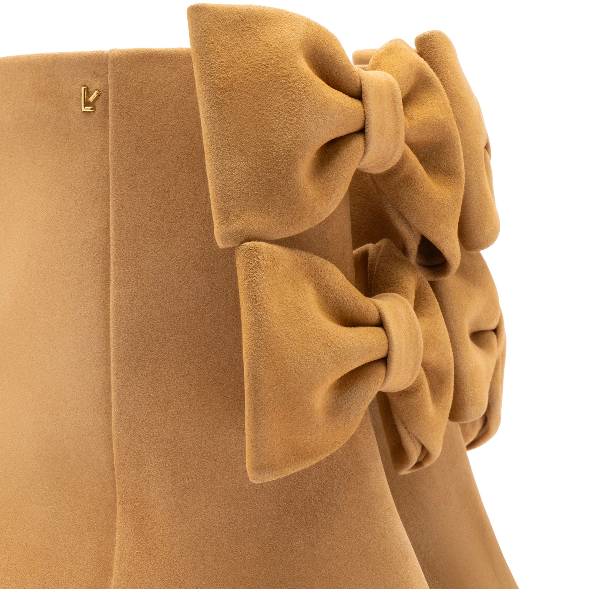 Larroudé for LoveShackFancy Bootie In Peanut Suede