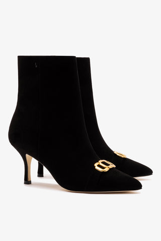 Mini Kate Boot In Black Suede and Daisy Accent